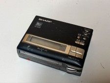 SHARP MD-MS100-B MD Portable Recorder Black Mini Disc Record Player Audio Used