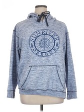 BASIX OF AMERICA Women Blue Pullover Hoodie XL