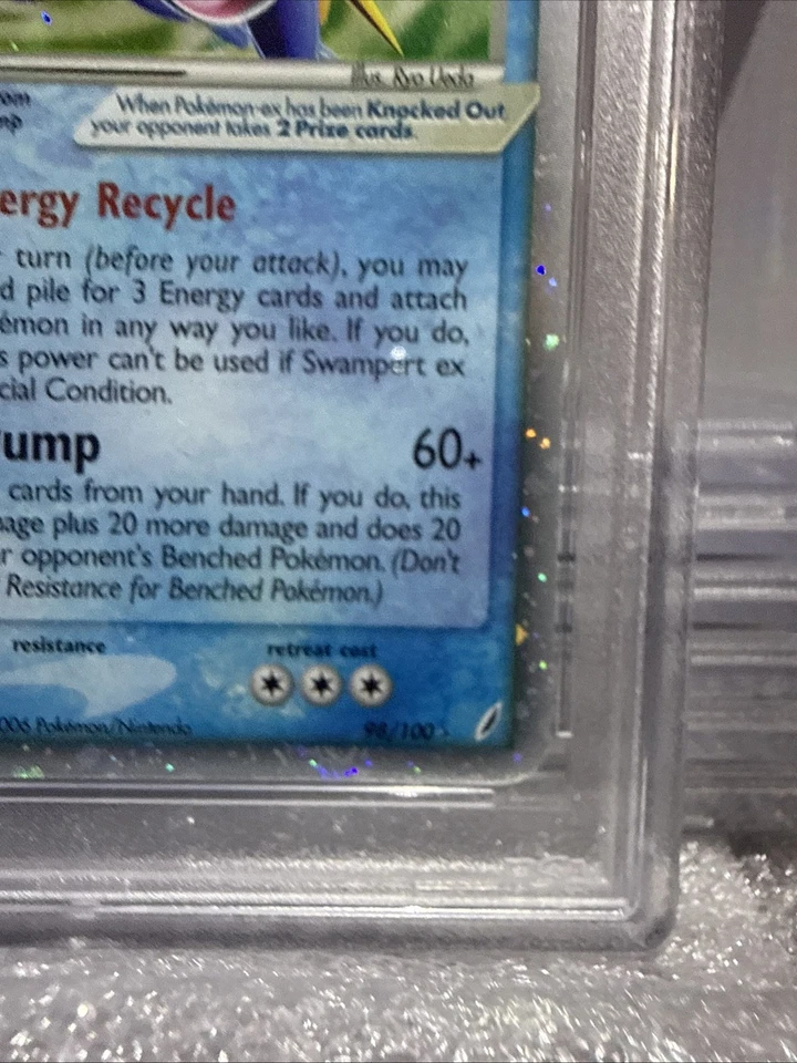 2006 POKEMON EX CRYSTAL GUARDIANS #98 SWAMPERT EX-HOLO PSA 8 - Image 4 of 4
