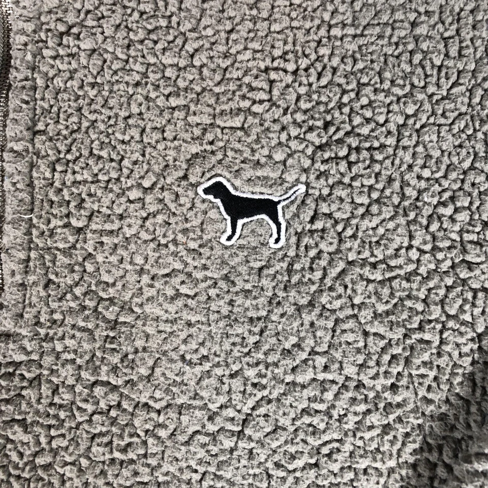 Moletom feminino rosa Victoria's Secret bronzeado médio Sherpa quarto de zíper pulôver - Imagem 2 de 4