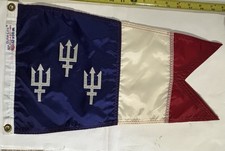 Vintage Dura-Lite Trident Nautical Squadron Commander Flag 12x18