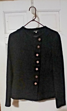 Women's Black Boucle Fitted Blazer - Double Vent - Size S/M See Measurements
