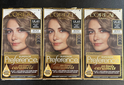 3 PACK of L'Oréal Superior Preference Hair Color *#UL61 HI-LIFT ASH BROWN [NEW]