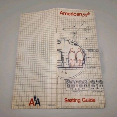 Rare Vintage American Eagle Airlines Seating Chart 11 Regional Aircraft Total