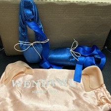 Wendy Wu Girls 10 Ballet Pointe Shoes With Satin Bag And Gel Toe Inserts Dance