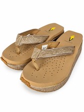Volatile Neville Wedge Sandals Size 8 Gold Metallic