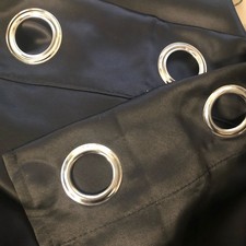 Extra Wide 1 Panel W66 x L84 In Eyelet Door Window Curtain Blackout Black OffC 