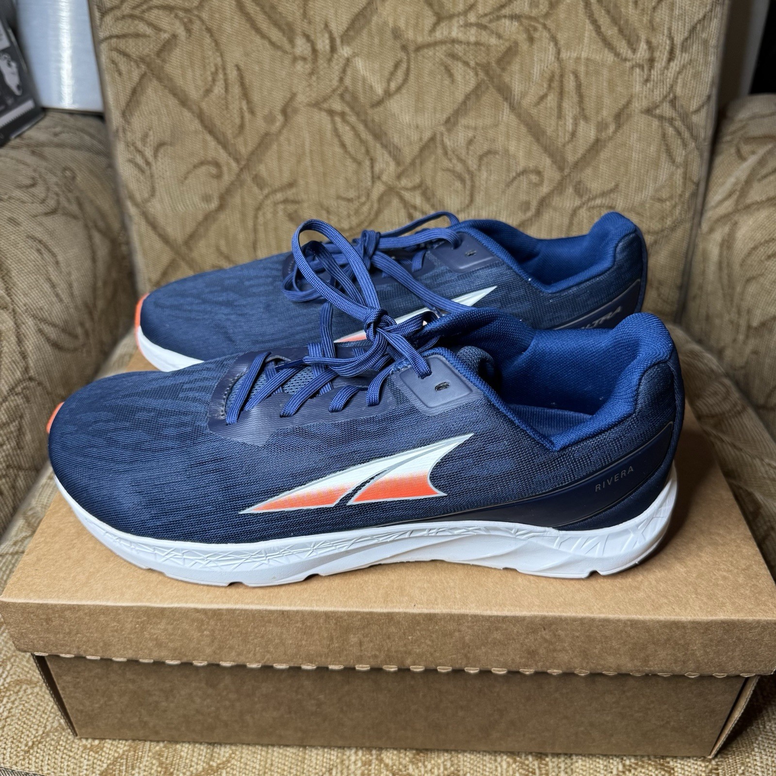 Altra Rivera Men's Blue Orange Running Shoes Size 11 EU Excellent Condition