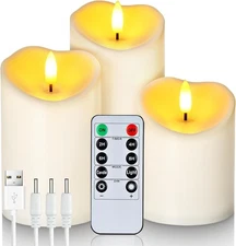 Homemory Rechargeable Flameless Candles, LED Candles, Battery Operated Candles w