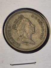 Rare pièce britannique d'une livre 1987 nickel-laiton décimale non certifiée Elizabeth II