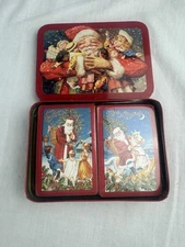 1987 SANTA CLAUS Christmas Playing Cards Double Deck Mrs Grossman Nesco SEALED