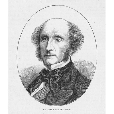 John Stuart Mill British Politician - Antique Print 1898