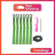 Green Hair Tinsel 6 Packs 1200 Strands Tinsel Hair Extensions 43Inch