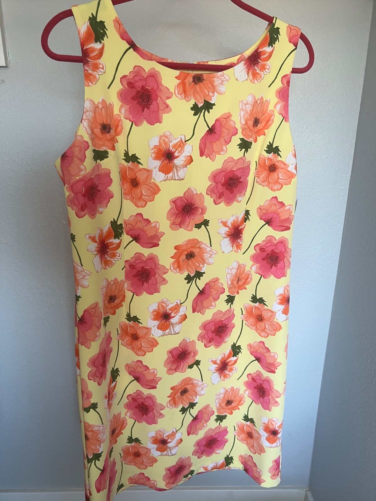 Yellow Dress with Poppies Size 12