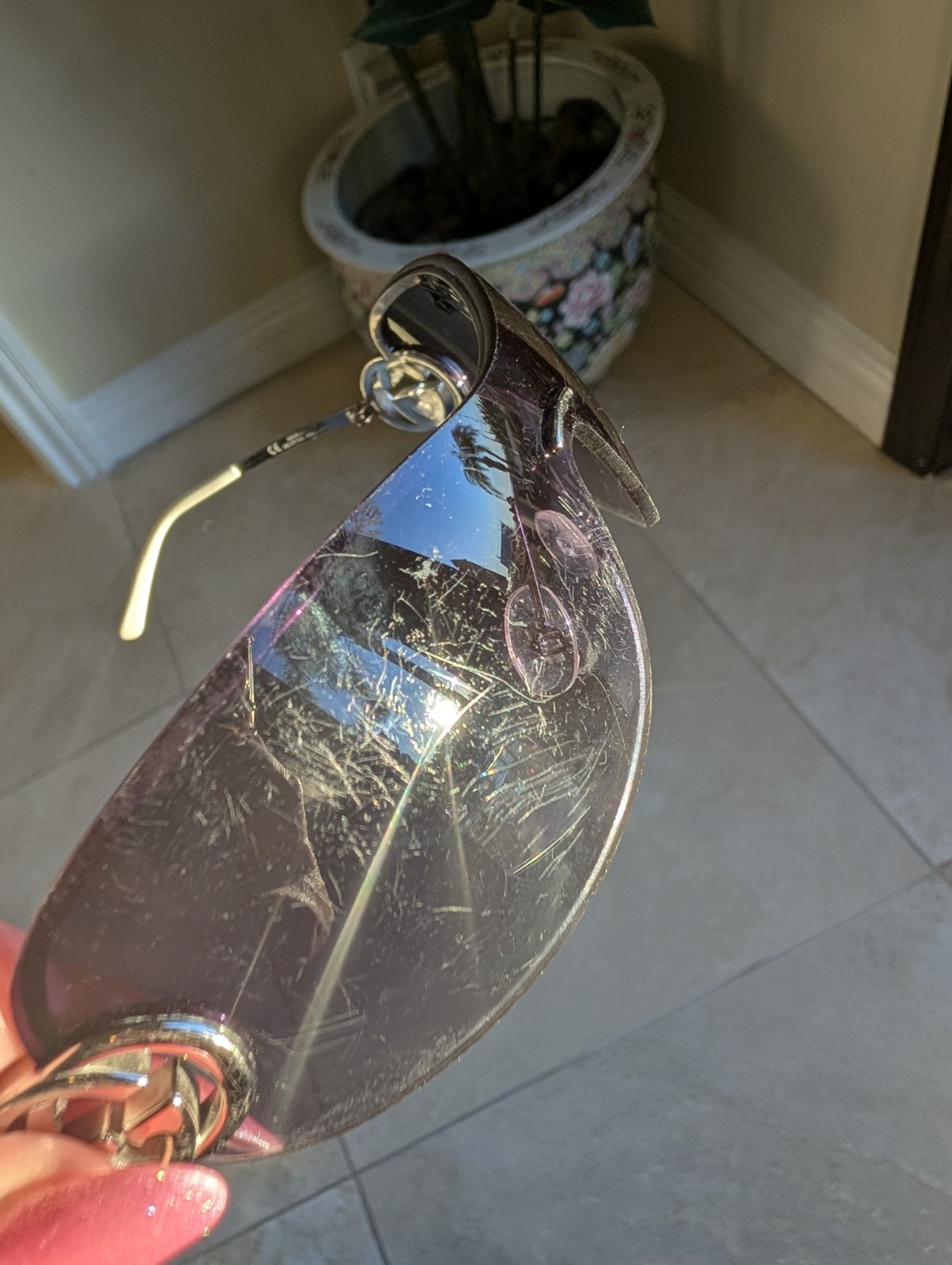 Authentic Gucci Shield Sunglasses Interlocking GG… - image 7