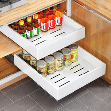 2Pack Pull Out Cabinet Organizer, 21"Deep, Heavy Duty Full-Extension Slide Out D