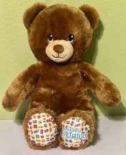 Build A Bear 2023 Happy Birthday Bear Plush 16" Stuffed Animal Light Brown Bear