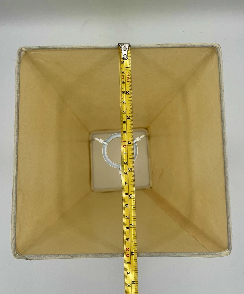 "Pantalla de papel pergamino cuadrada profunda pizarra bronceada vintage 11"" de alto 8""x8""" Foto 3 de 4