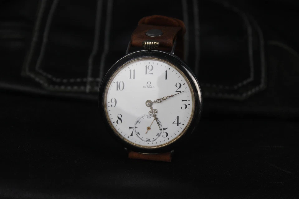 Omega VINTAGE Antiques Swiss Watch Marriage Handmade Genuine Leather Strap - Image 4 of 4
