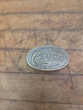Vintage Coca-Cola Brass Belt Buckle Oval "Drink Coca-Cola" Five Cents