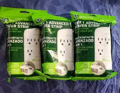 3 Greenlite Tier 1 Advanced Power Strip Wall Mount W/Smart Surge Protector NEW