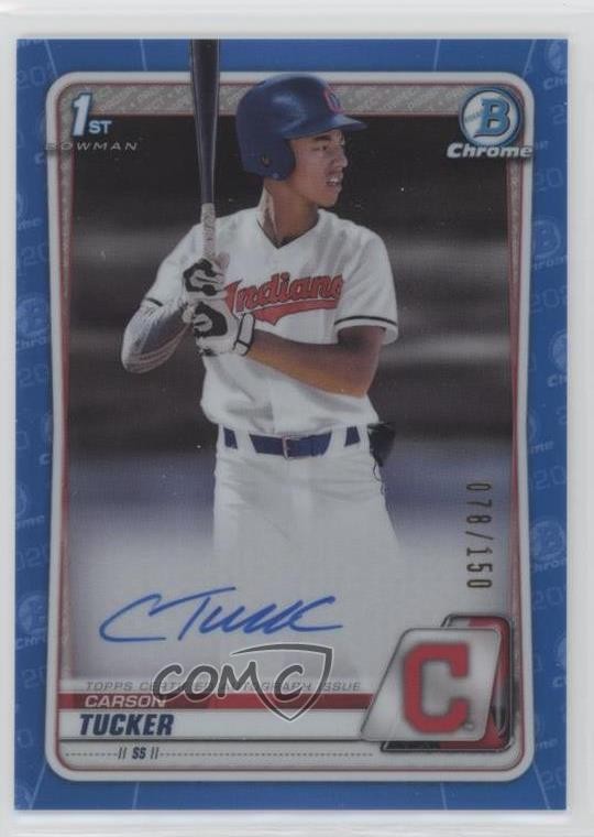2020 Bowman Draft Chrome Picks Blue Refractor 78/150 Carson Tucker Auto 08kw
