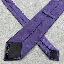 Ermenegildo Zegna Tie Mens Purple Mini Floral Check 100 Silk Italy Made Luxury