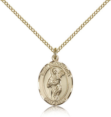 Saint Scholastica Medal For Women - Gold Filled Necklace On 18 Chain - 30 Da...