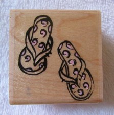 STAMPABILITIES "FANCY FLOPS" RUBBER STAMP D1063 GREAT CONDITION