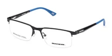 Skechers SE3306 Black 001 Semi Rimless Metal Optical Eyeglasses Frame 54-17-145