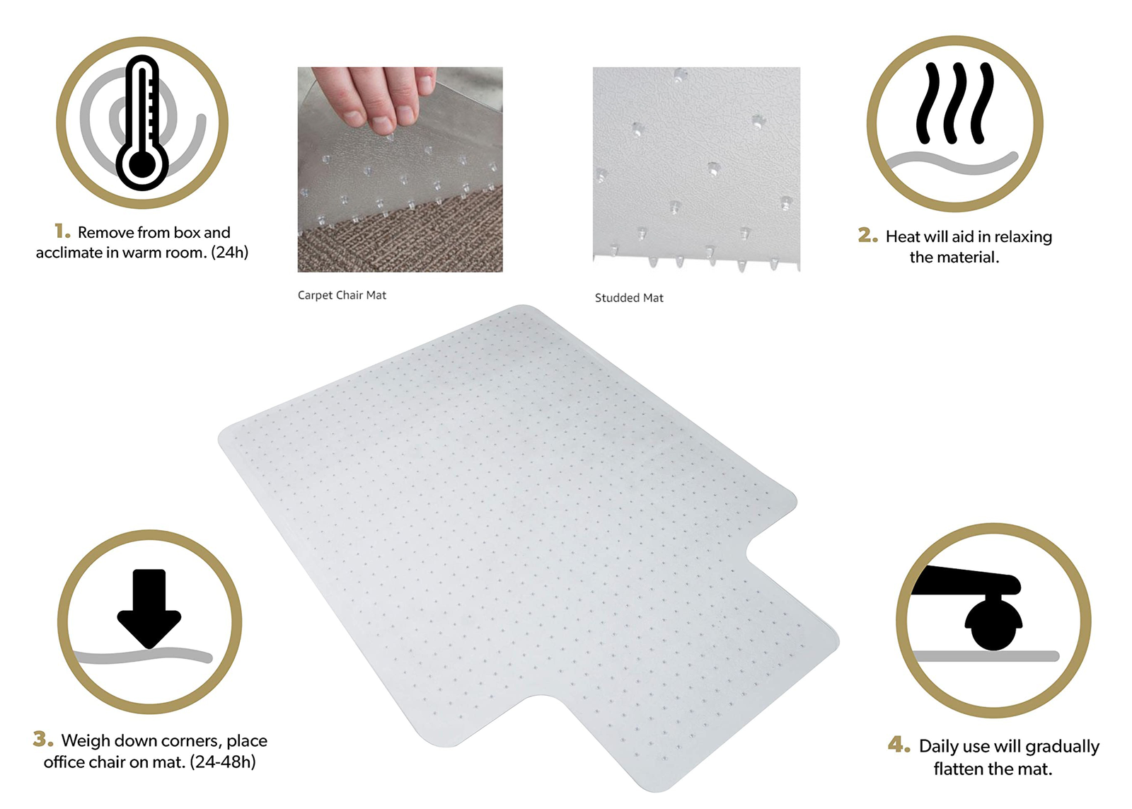 OFM ESS Collection 36" X 48" Chair Mat Lip for Carpet ESS8800C