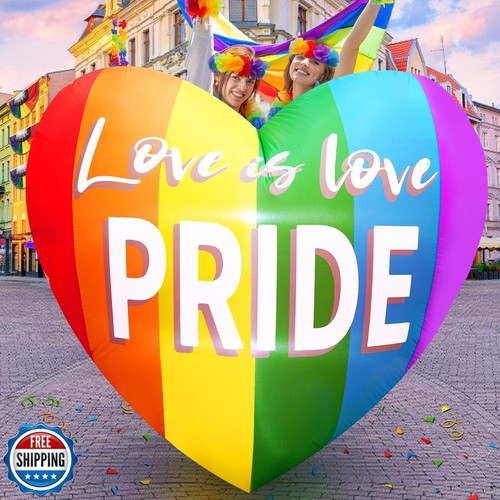 inslife 5FT Pride Month Rainbow Inflatable Heart, LGBTQIA Blow up Yard Flag R - Imagen 1 de 5