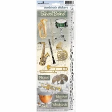 Paper House Productions Sticky Pix SCHOOL BAND Cardstock Stickers - 15 pcs
