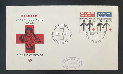 DENMARK-1976-DANSK RØDE KORS 100 ÅR-FDC-J383