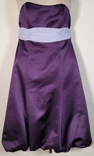 Alfred Angelo Purple Strapless Dress Size14 Juniors Cocktail Tea Length Balloon