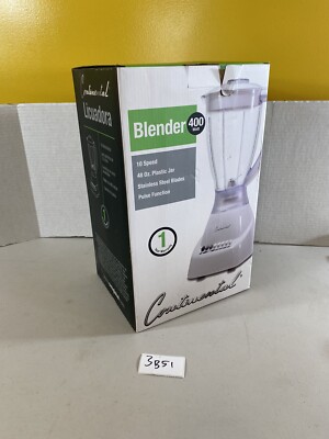 Continental Electric CE22131 White Stanless Steel 10 Speed Blender 400 Watt 4B51