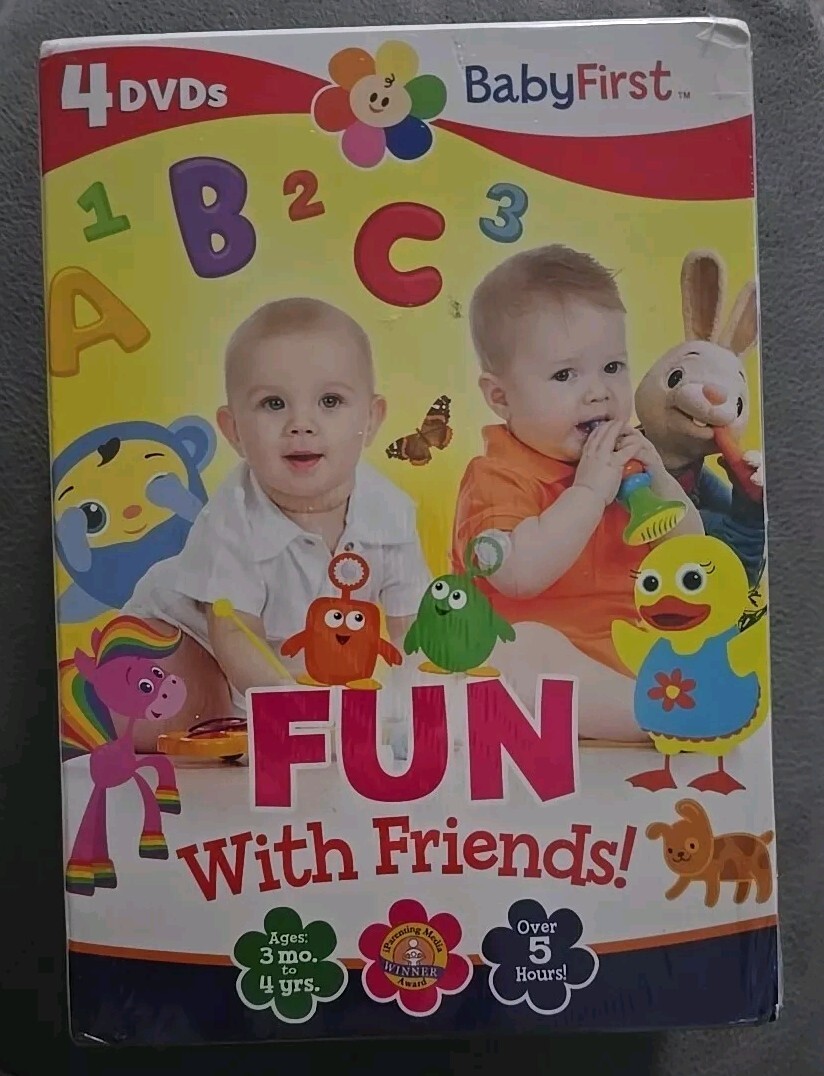 Babyfirst: Fun with Friends (DVD, 2015, 4-Disc Set) Ages 3mo