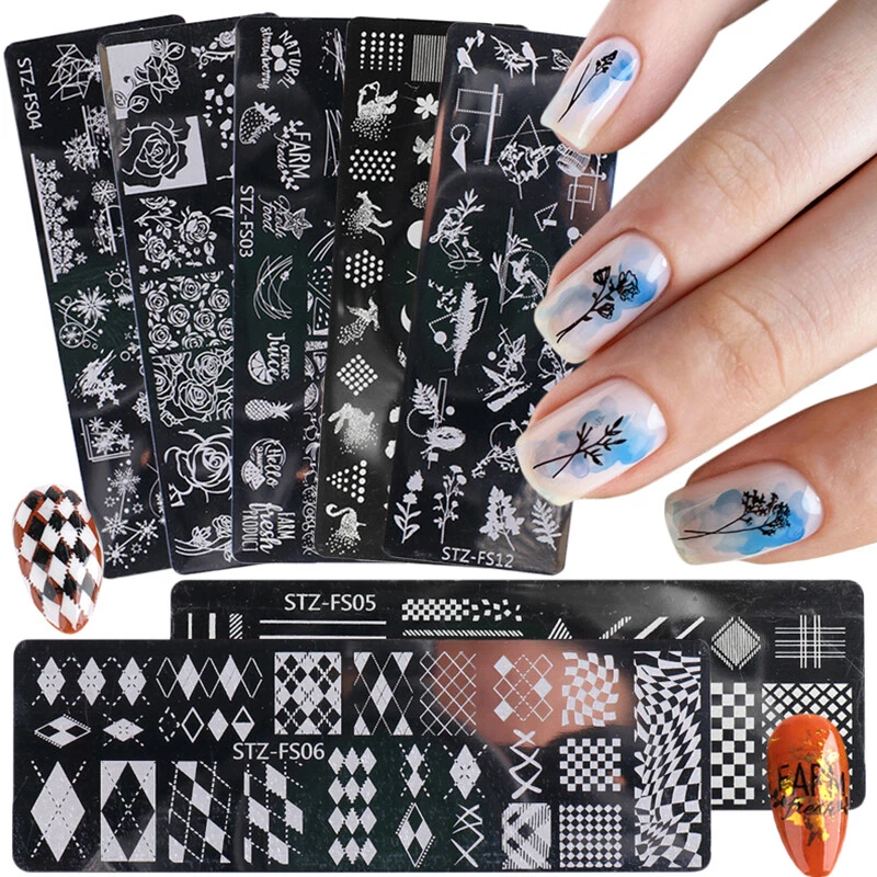 Halloween Nails Stamping Plate Skulls Skeleton