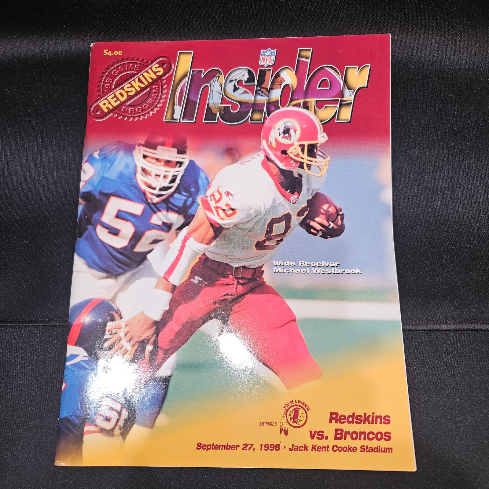 9/27/1998 Washington Redskins Vs Denver Broncos Program Mint Condition ...