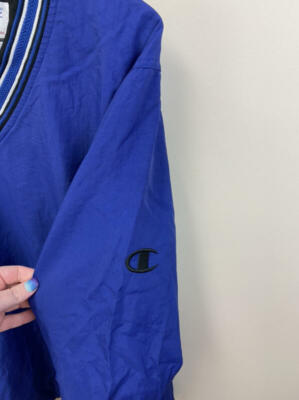 ジャケット・アウター 90supremestreethiphoplevistussychampion Champion S Blue Pullover Windbreaker Nylon Jacket Zipper Pockets