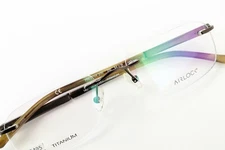 AIRLOCK PRESTIGE 200 210 Brown 54-18-140 TITANIUM Rimless Frame Flex Hinges O495