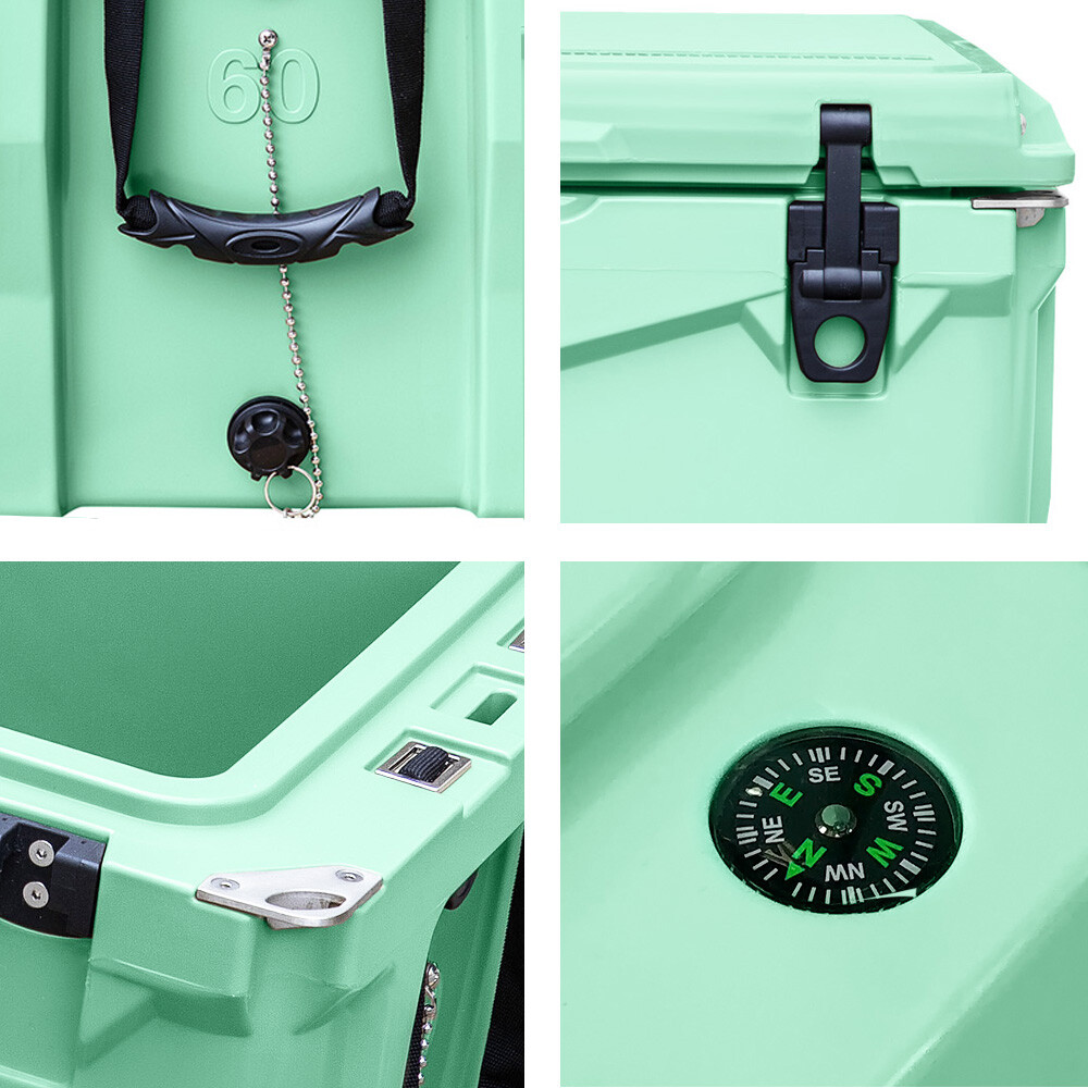 Xspec 60 Quart Roto Molded High Performance Ice Chest Outdoor Cooler, Seafoam