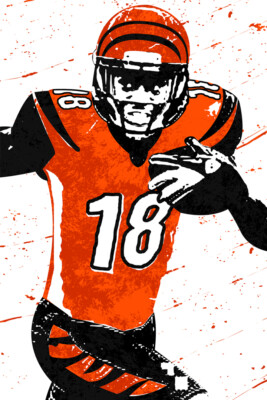 A.J. Green Cincinnati Bengals Football Art Wall Room Poster - POSTER 20x30