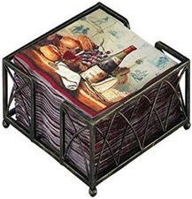 Boston International Cocktail Napkin Caddy, Arch Cocktail, Antique Brass 