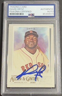 David Ortiz Signed Auto 2020 Allen & Ginter Base Card PSA/DNA