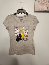 Disney Size L Beauty  The Beast Gray Tshirt Tee