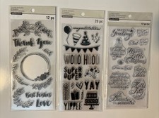 Lot Of 3 Recollections Poly Clear Photopolymer Stamps - Combo Lot