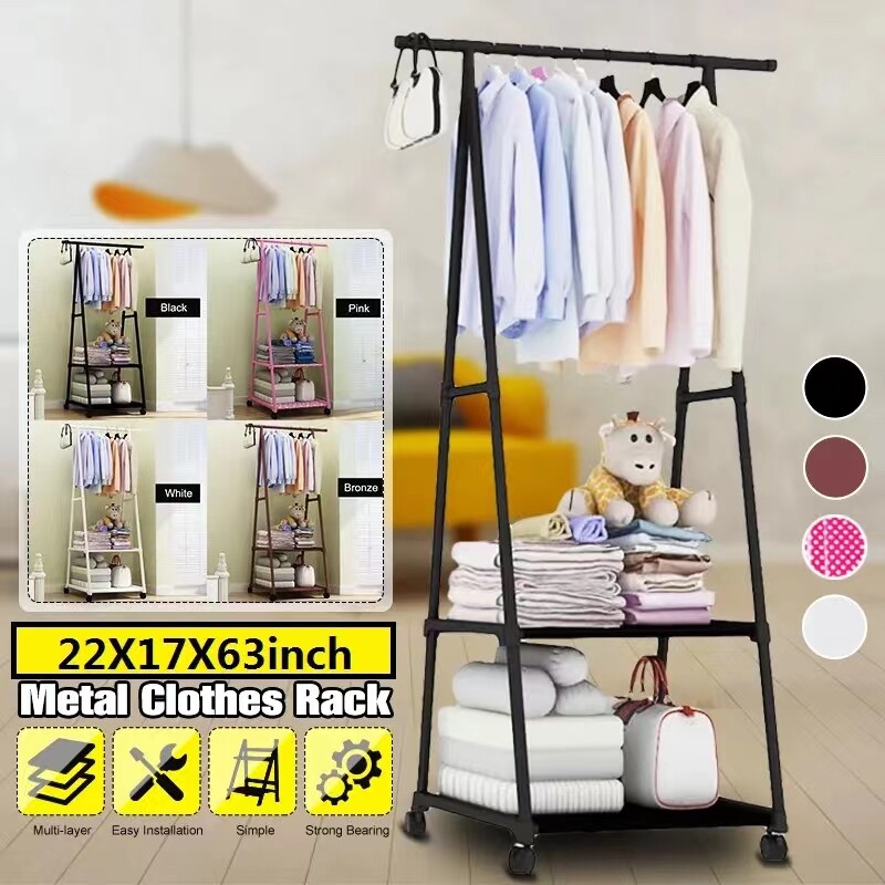 Clothes Rack Heavy Duty Garment Storage Stand Closet Organizer Clothing Hanger-image