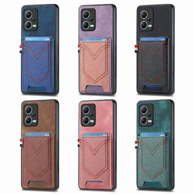 For Xiaomi Poco F5 Pro Redmi Note 12 Pro Plus Slim Demin Card Slot Phone Case