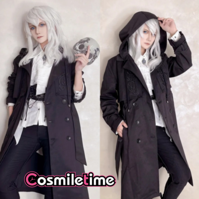 Final Fantasy FF14 Hades Thancred Cosplay Black Windbreaker Trench